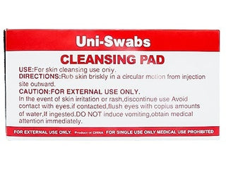 UNISWAB PRE INJECTION SWABS 100's