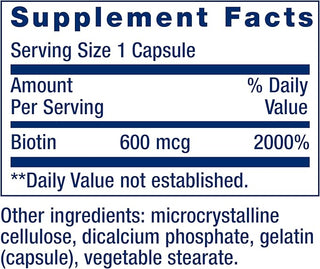 LIFE EXT. BIOTIN 600MG CAPS 100'S