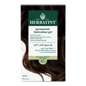 Herbatint, Permanent Haircolor Gel, 4D, Golden Chestnut 135ML