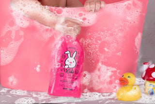 Baby with Sanosan KIDS Strawberry Shower & Shampoo  